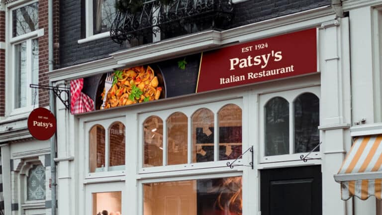 Direct View LED Digital Shop Fascia Italian Restaurant