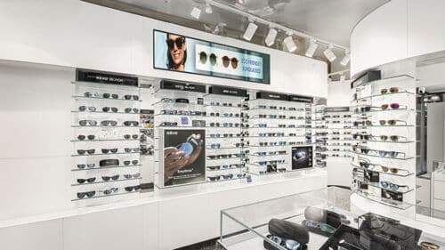 4K Ultra Wide Stretch Digital Screen in an Optician