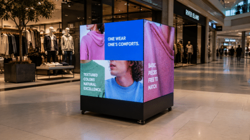 Digital LED Cube in Modern Shopping Mall Digital LED Cube in Modern Shopping Mall