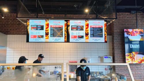 Digital Menu Boards for a Pizza Restaurant