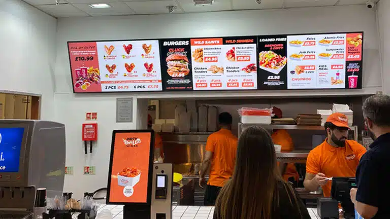 Digital Menu Boards in a Burger Bar