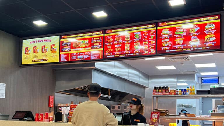 Digital Menu Boards in a Fast Food Restaurant