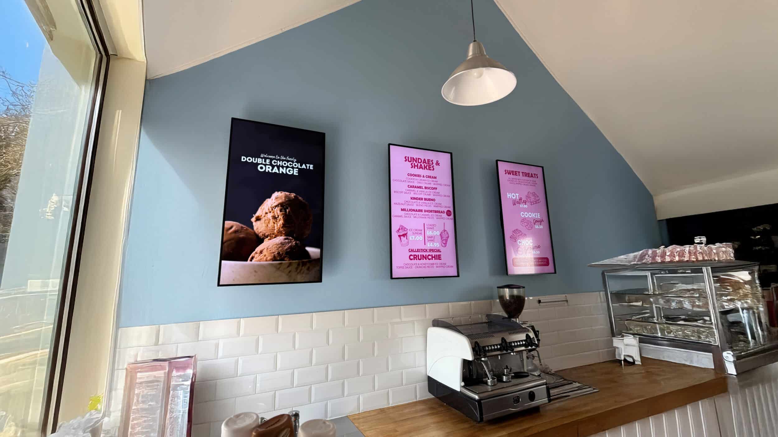 ice cream parlour digital menus