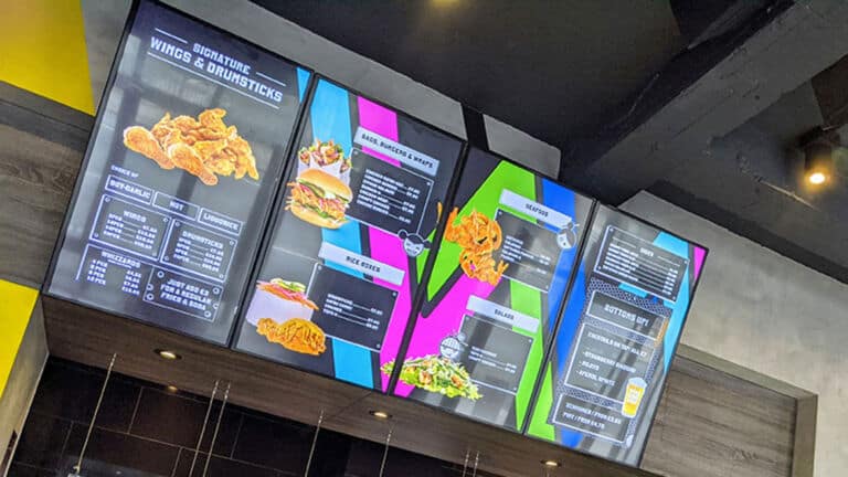 Digital Menu Boards in a Chicken Restaurant