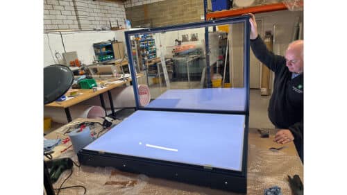 Backlit Lockable Outdoor Poster Case Strada in Production