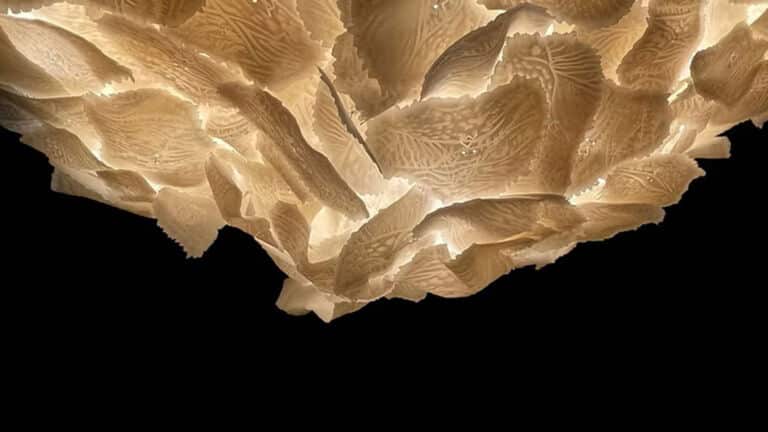 Flexible LED Light Sheet Illuminating a Porcelain Sculpture