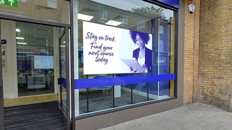 Digital LED Window Display in a Shop Window Digital LED Window Display in a Shop Window