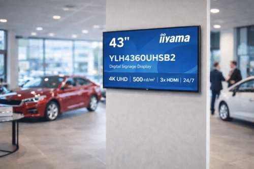 iiyama digital signage screen in car showroom