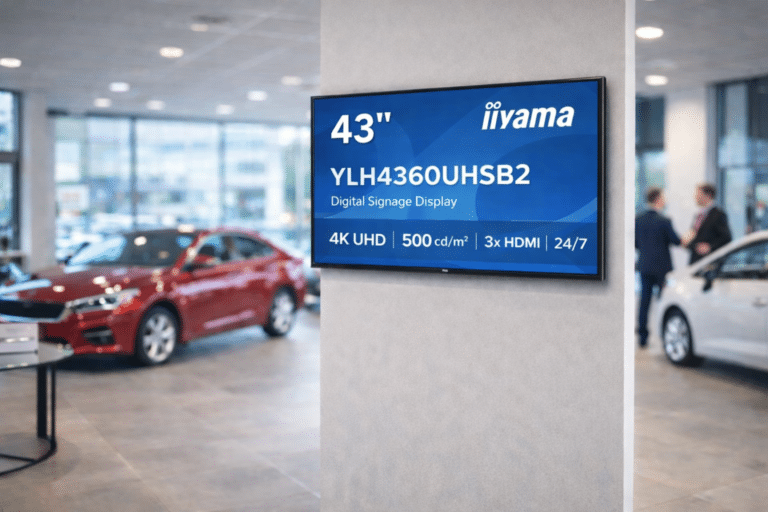 iiyama digital signage screen in car showroom