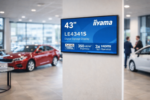iiyama digital signage screen in car showroom 350