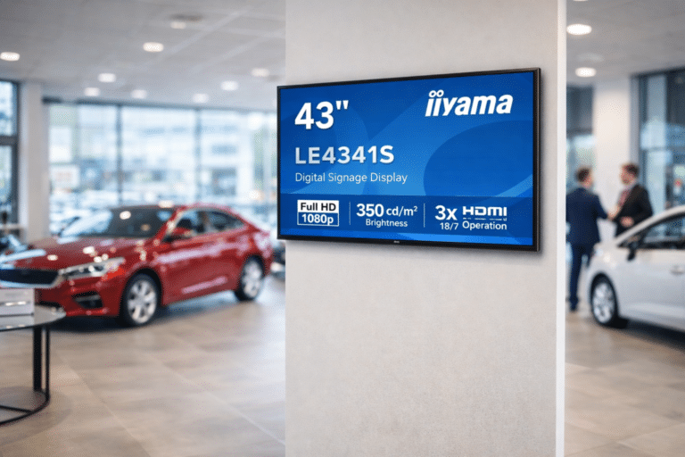 iiyama digital signage screen in car showroom 350