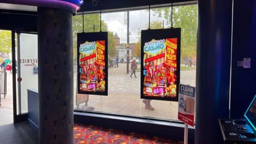 Hanging Digital Window Display Double-Sided Casino Hanging Digital Window Display Double-Sided Casino