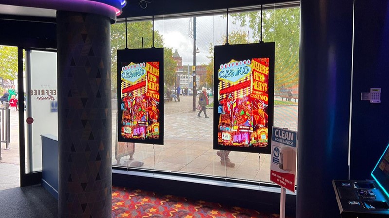 Hanging Digital Window Display Double-Sided Casino