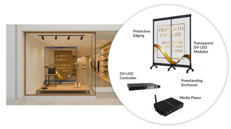 See-Through Digital LED Totem All in One