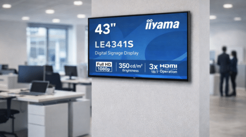 iiyama 350 digital display in sleek office setting
