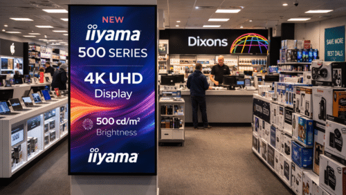 iiyama 500 digital display screen in Dixons store
