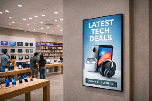 iiyama 800 digital display in tech store