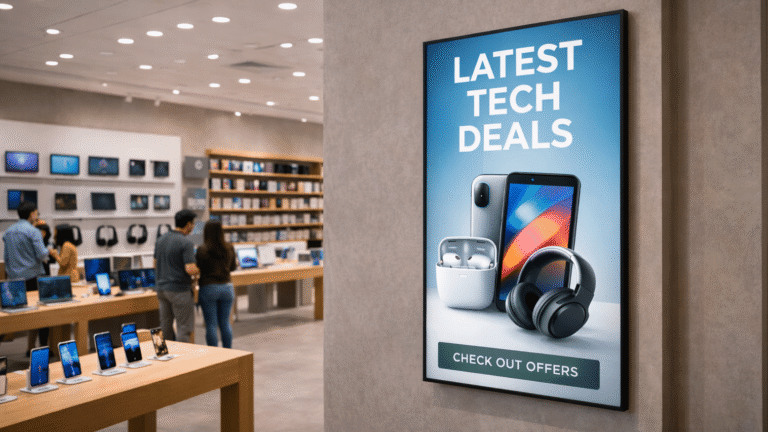 iiyama 800 digital display in tech store