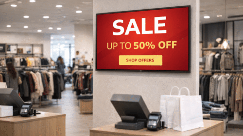 iiyama digital signage screen in store