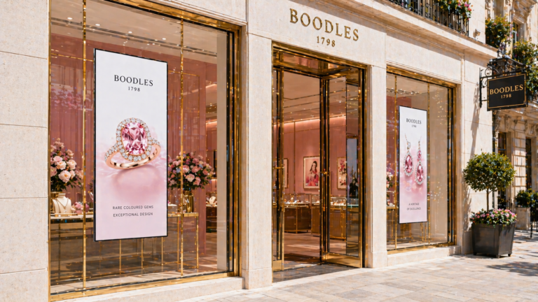 Boodles jewelers storefront Sony Haze Digital Window Displays