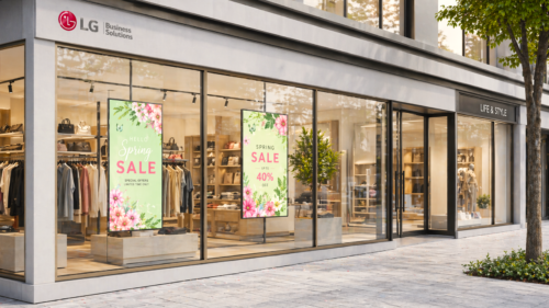 LG Ultra High Brightness Digital displays in clothes shop window