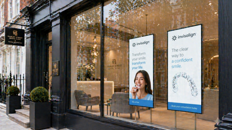 Sony High Haze Digital Displays in window of Dentist