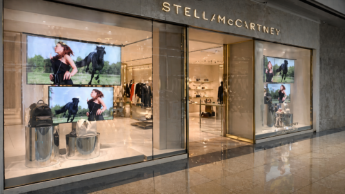 Stella McCartney Shop windows with Sony High Haze digital displays