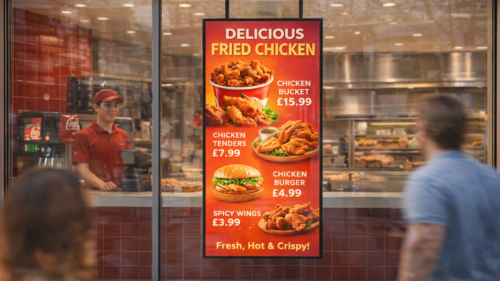 Ultra High Brightness Screen in QSR Window