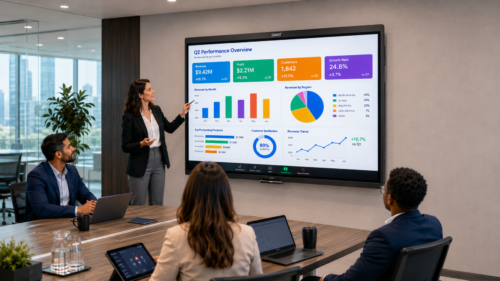 SMART Board Digital Whiteboard used for dynamic business presentations