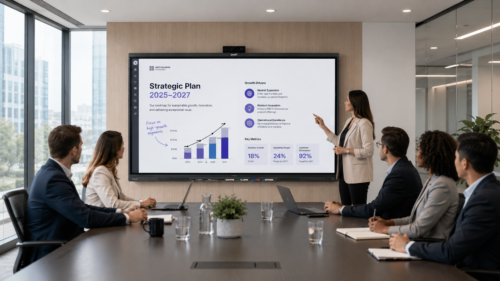 SMART Board Digital Whiteboard used for interactive business collaboration