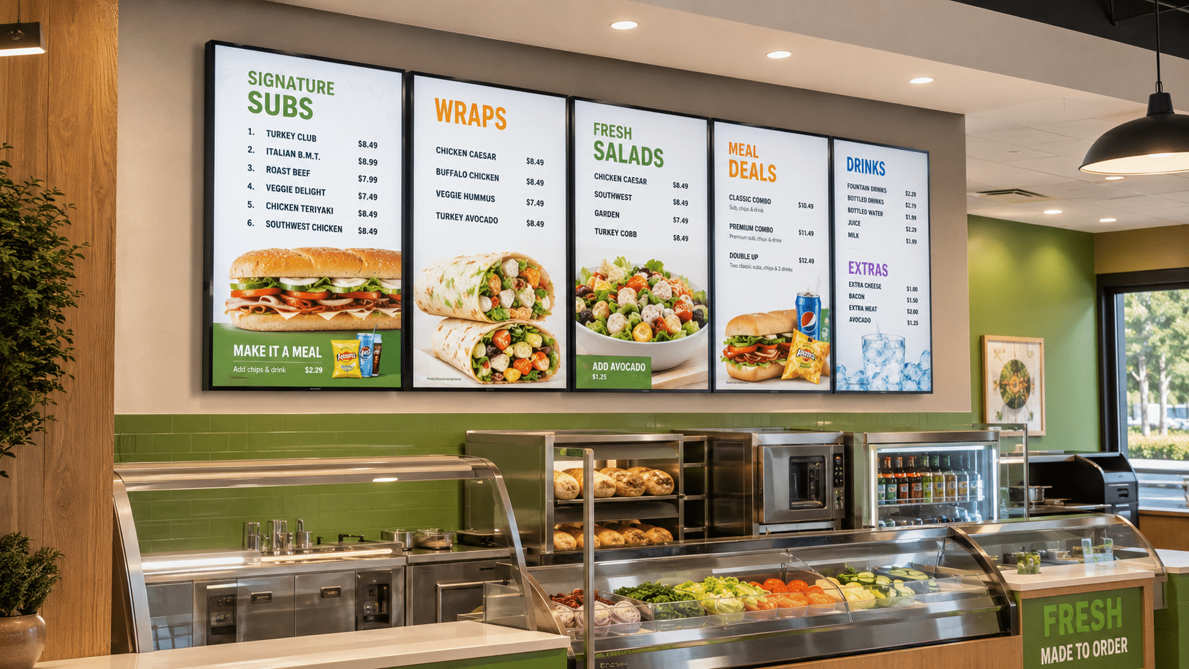 Deli Counter with Samsung Digital Menu Boards