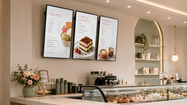 Gelato and cake café LG digital menus Gelato and cake café LG digital menus