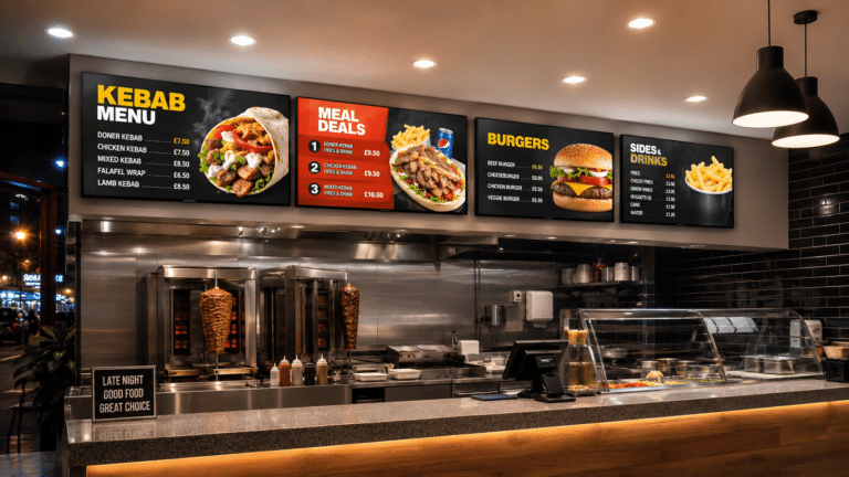 Kebab Shop with Samsung Digital Menu Boards Kebab Shop with Samsung Digital Menu Boards