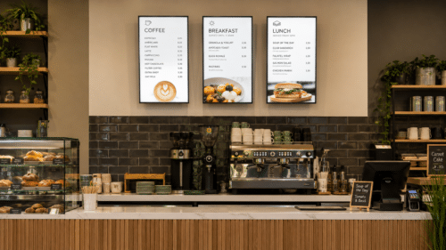 iiyama digital menu boards in cafe iiyama digital menu boards in cafe
