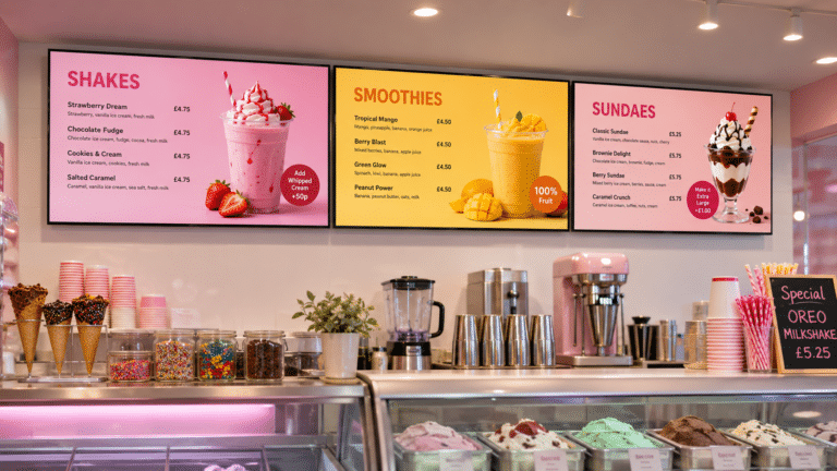 iiyama digital menu screens for milk shake shack iiyama digital menu screens for milk shake shack