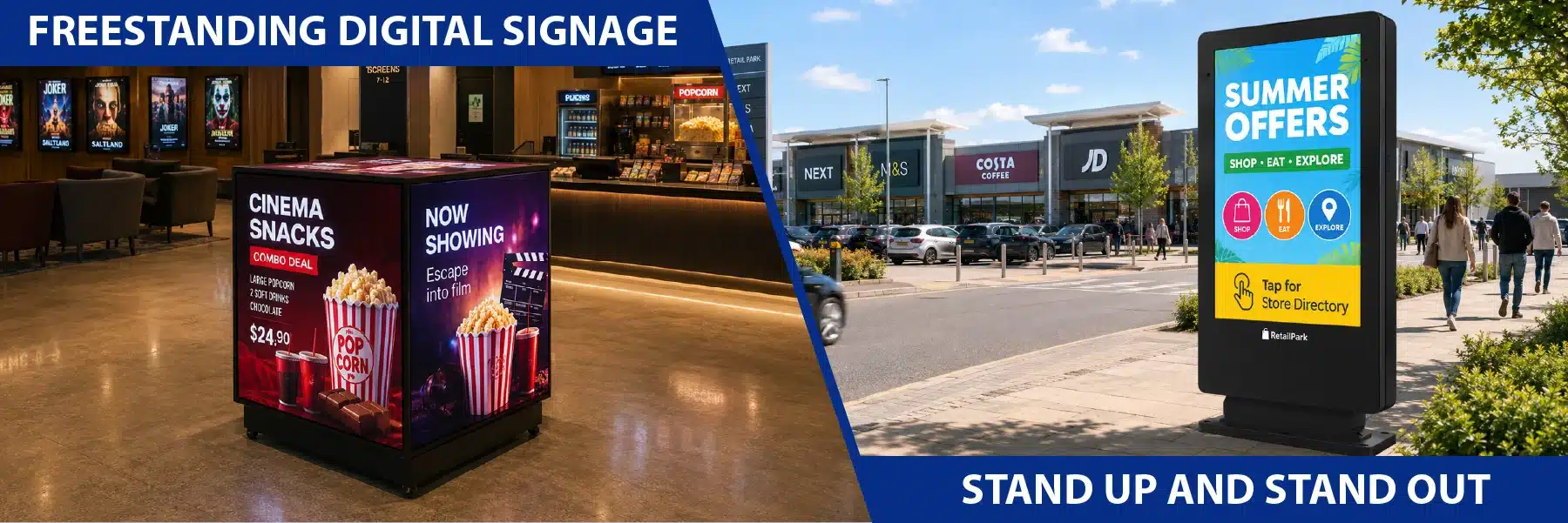 Freestanding Digital Screens