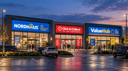 Front Loading Flex Face Signs in Retail Park