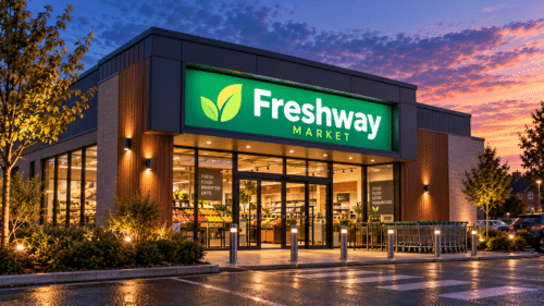 Front Loading Flex Face sign for Supermarket store