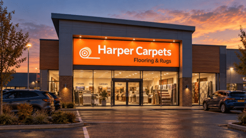 Slim Front Loading Flex Face Sign for Carpet Shop