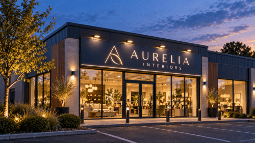 Slimline Front Loading Aurelia Interiors Flex Face sign