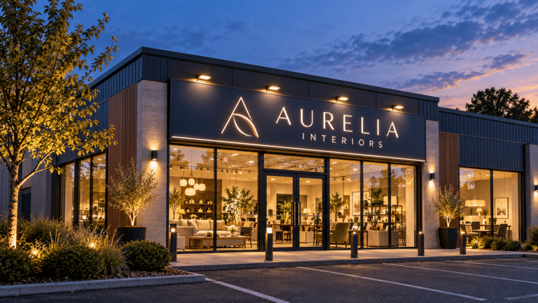 Slimline Front Loading Aurelia Interiors Flex Face sign
